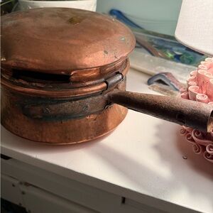 Antique copper bedpan 19th century Decorative copper pan, farmhouse Handmade